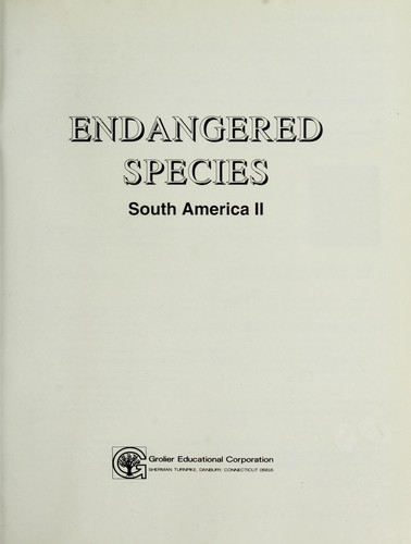 Cover for Endangered species.