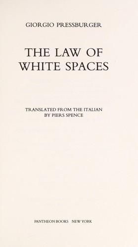 Cover for The law of white spaces