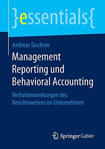 Cover for Management Reporting und Behavioral Accounting