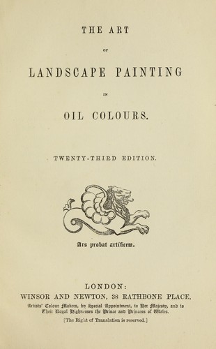 Cover for The art of landscape painting in oil colours