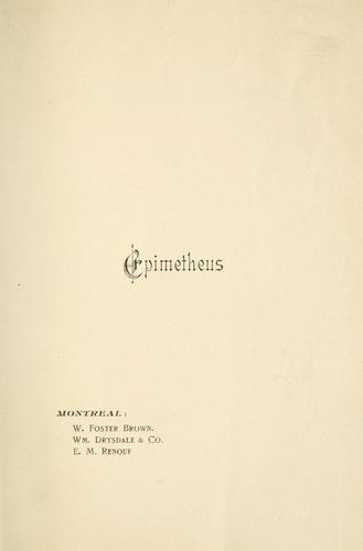 Cover for Epimetheus