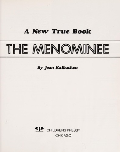 Cover for The Menominee