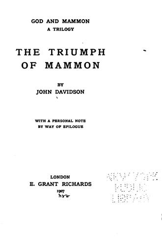 Cover for The triumph of Mammon