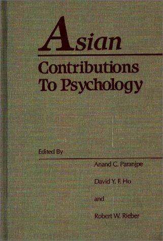 Cover for Asian contributions to psychology