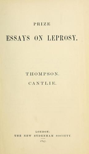 Cover for Prize essays on leprosy