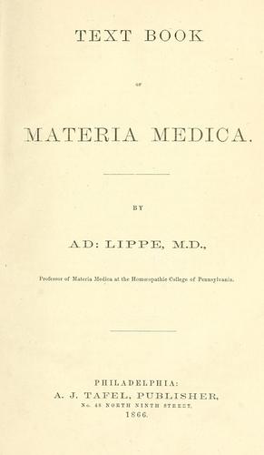 Cover for Text book of materia medica.
