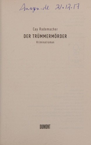 Cover for Der Trümmermörder