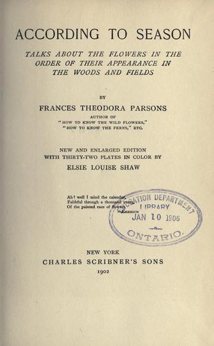 Cover for According to season
