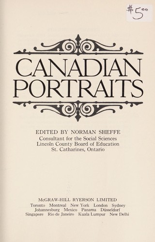 Cover for Canadian portraits.