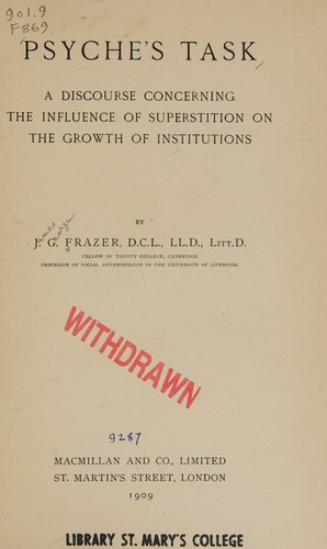 Cover for Psyche's Task