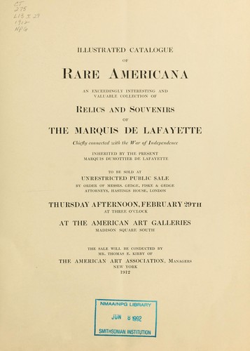 Cover for Illustrated catalogue of rare Americana