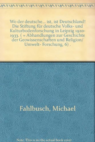 Cover for "Wo der deutsche ... ist, ist Deutschland"