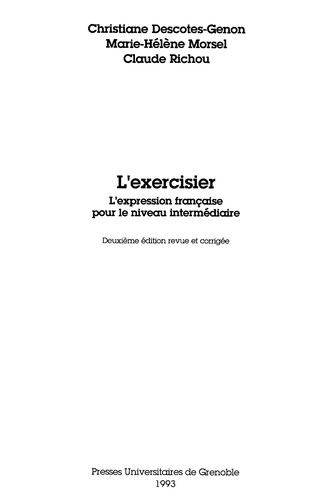 Cover for L' exercisier