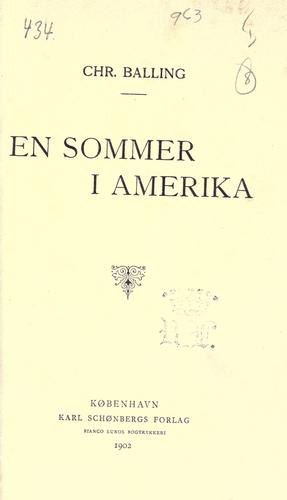 Cover for En sommer i Amerika.