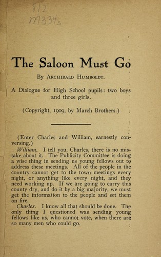 Cover for The saloon must go