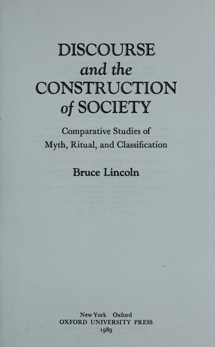 Cover for Discourse and the construction of society