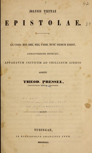 Cover for Epistolae