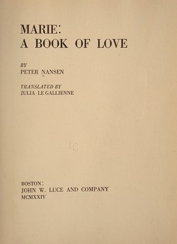 Cover for Marie: a book of love