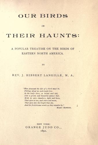 Cover for Our birds in their haunts
