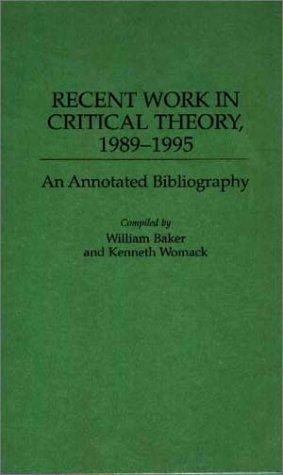 Cover for Recent Work in Critical Theory, 1989-1995