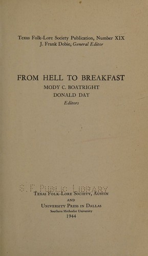 Cover for From hell to breakfast