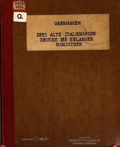 Cover for Fabellae quaedam tres quae sermone italico compositae