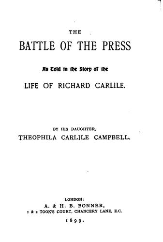 Cover for The battle of the press