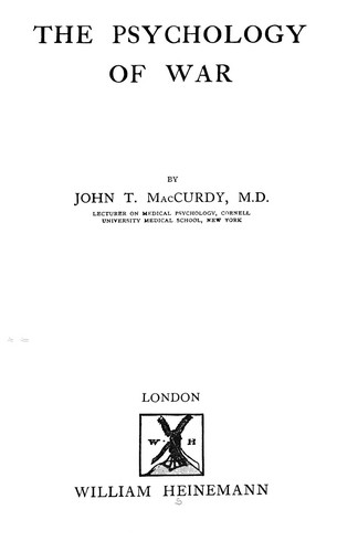 Cover for The psychology of war