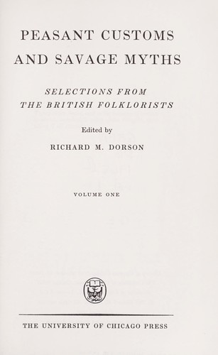 Cover for Peasant customs and savage myths