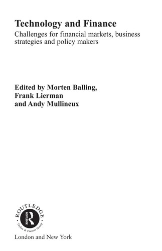Cover for Technology and finance