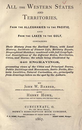 Cover for All the western states and territories, from the Alleghanies to the Pacific, and from the Lakes to the Gulf