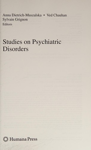 Cover for Studies on psychiatric disorders