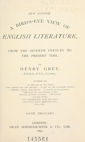 Cover for A bird's eye view of English literature, from the seventh century to the present time.