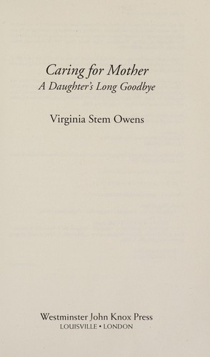 Cover for Caring for mother