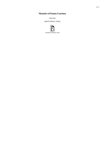 Cover for Memoirs of Emma Courtney
