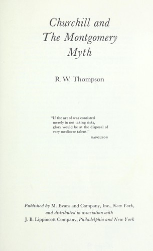 Cover for Churchill and the Montgomery myth