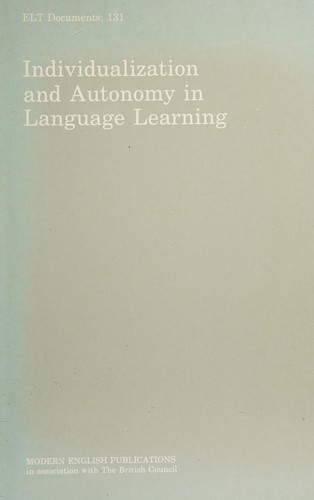 Cover for Autonomy and Individualization in Language Learning (Developments in English Language Teaching)