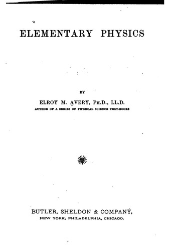 Cover for Elementary physics