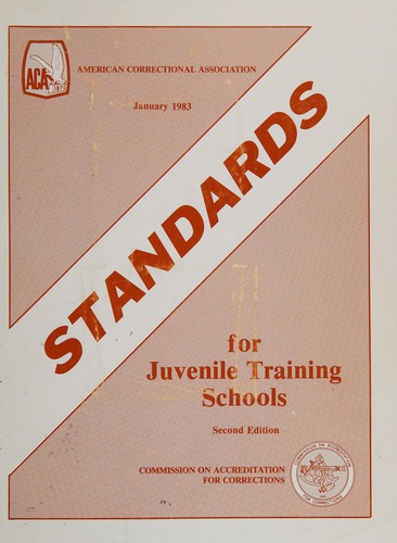 Cover for Standards for juvenile training schools