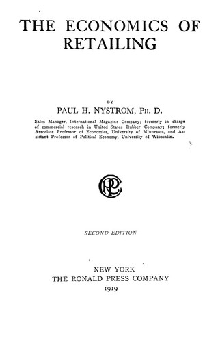 Cover for Economics of retailing