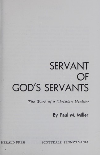 Cover for Servant of God's servants