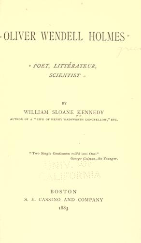 Cover for Oliver Wendell Holmes