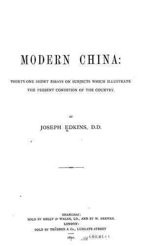 Cover for Modern China