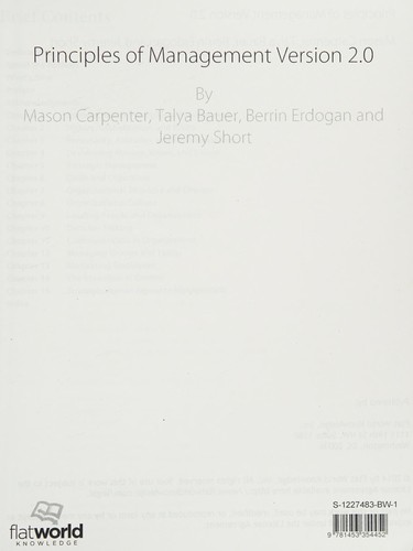 Cover for Principles of management