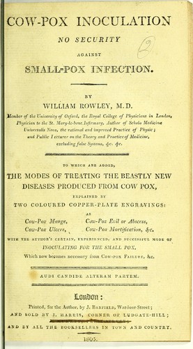 Cover for Cow-pox inoculation no security against small-pox infection