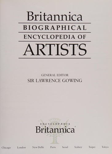 Cover for Britannica biographical encyclopedia of artists