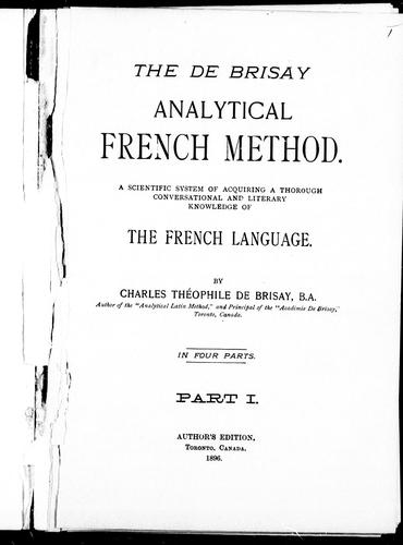 Cover for The De Brisay analytical French method