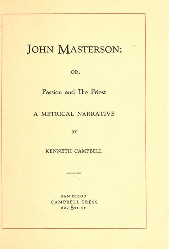 Cover for John Masterson