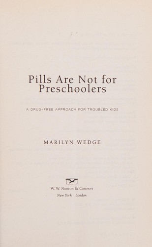 Cover for Pills are not for preschoolers