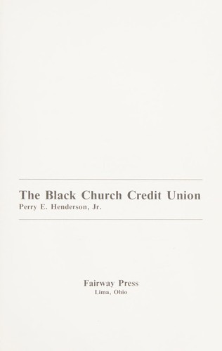 Cover for The Black church credit union
